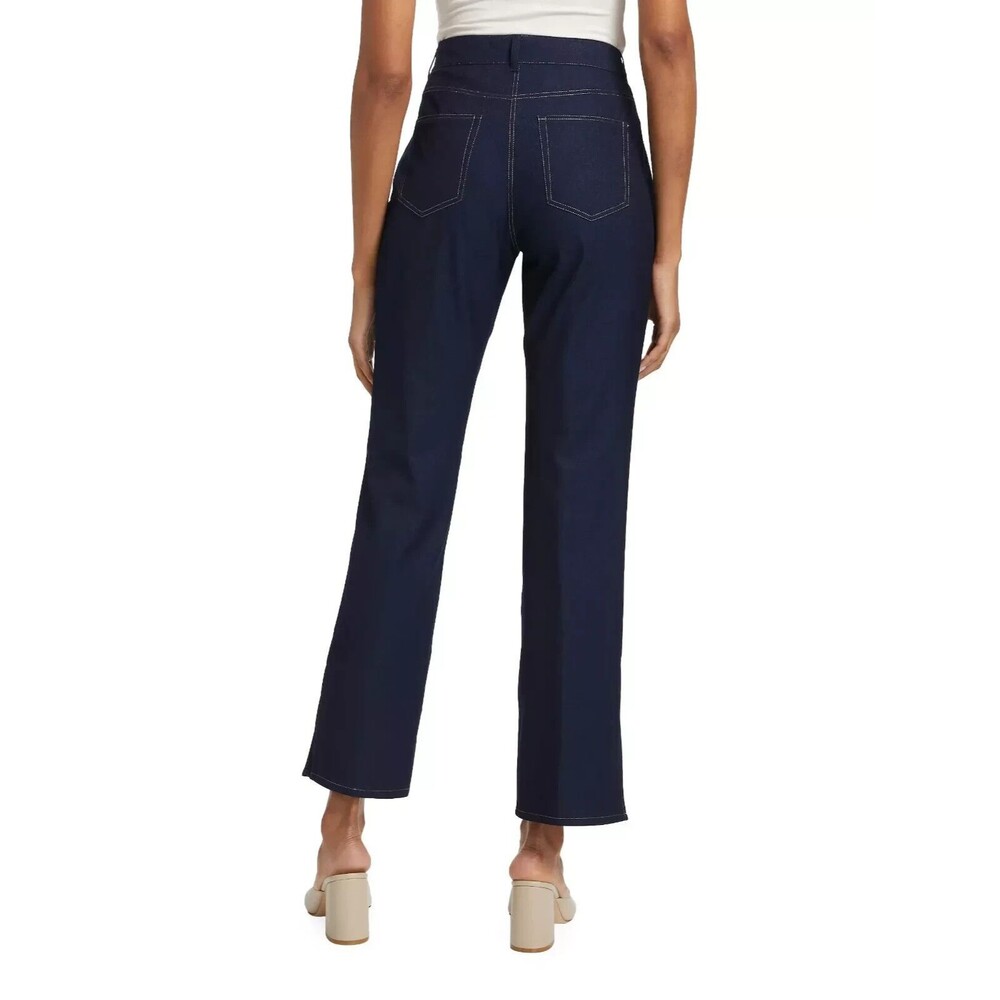 Elie Tahari womens The Gavi Slit Knit Jeans size 2 Midnight Blue 31" inseam $295 - Picture 7 of 16